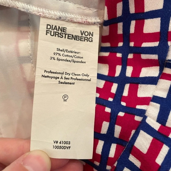 Diane Von Furstenberg Straight Leg Plaid Trousers Pants size 6 - Picture 5 of 7